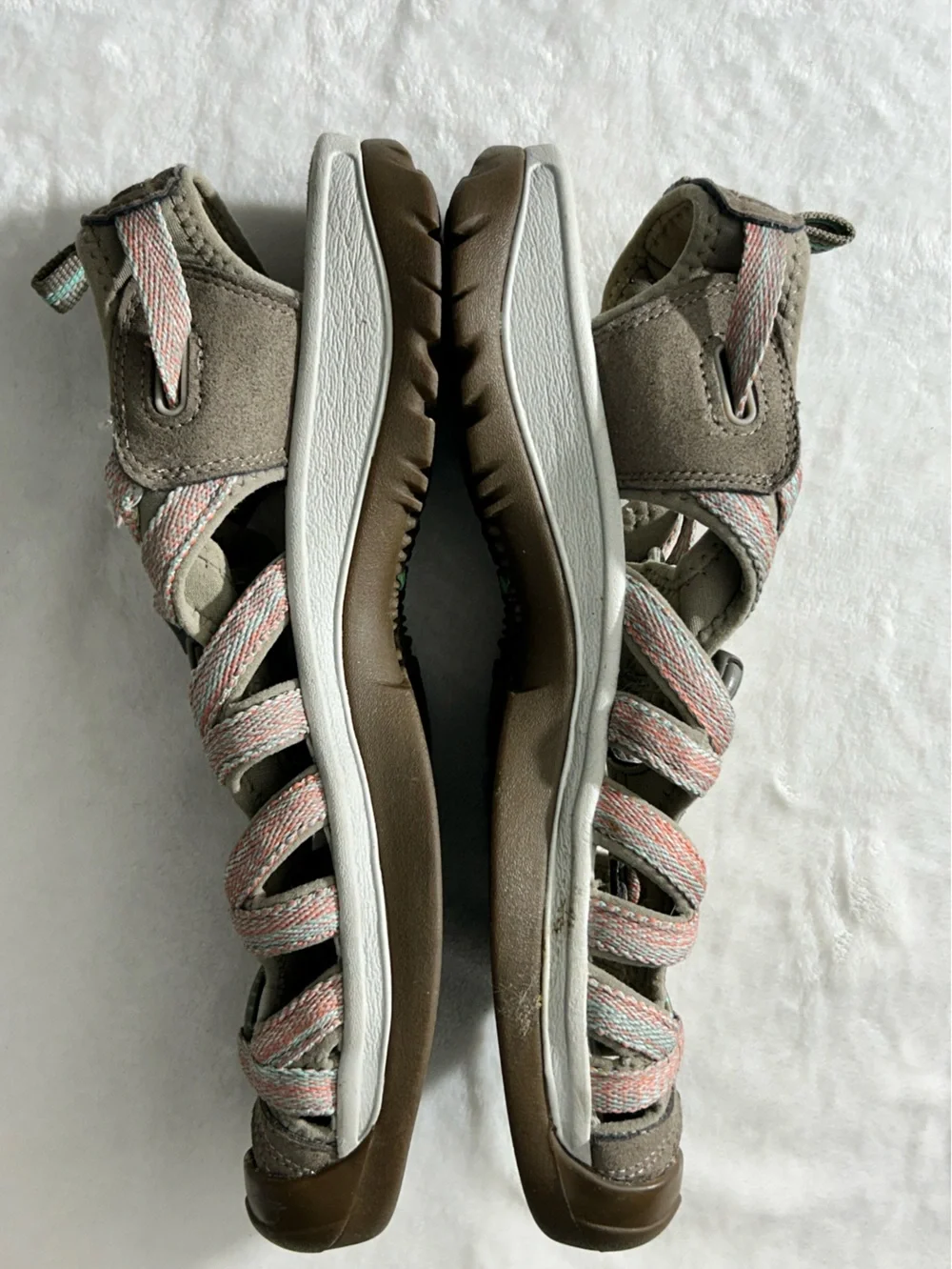 Keen Whisper Women's Taupe Salmon Teal Outdoor Waterproof Strap Sandals Size 10 - Picture 8 of 10